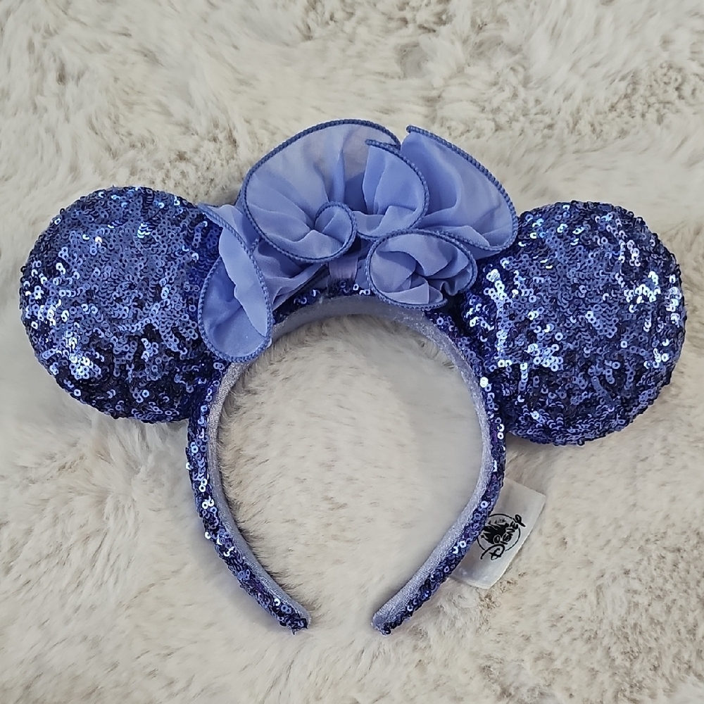 Blue Sequin Mouse Ears Headband